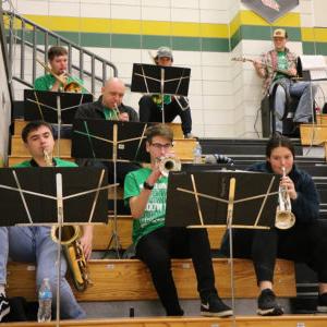 Pep Band plays in the stands of a JWCC basketball game